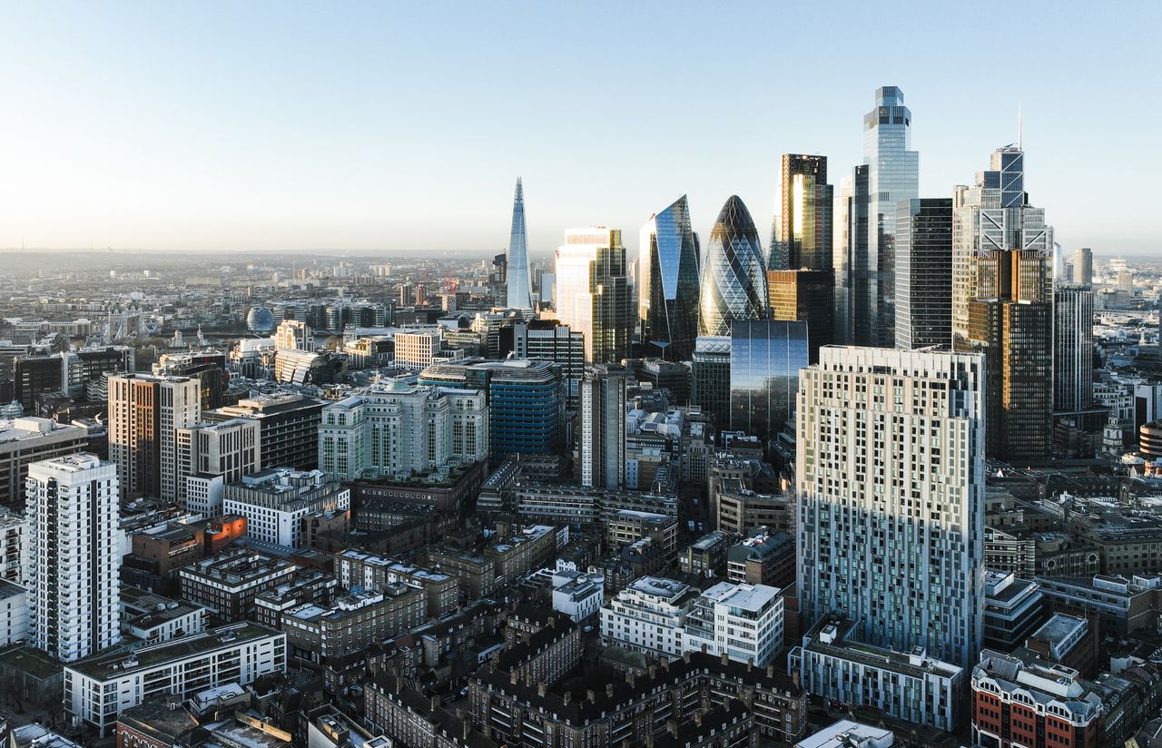 A skyline view of the City of London