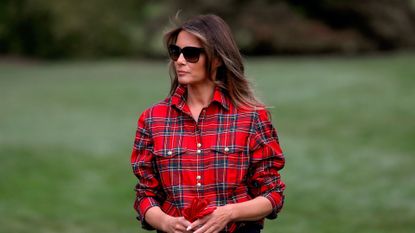 Melania Trump in flannel shirt