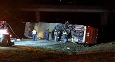 The overturned bus in Virginia.