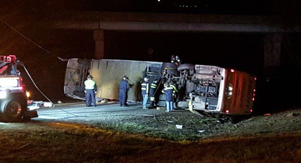 The overturned bus in Virginia.