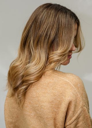 Balayage hair on a model