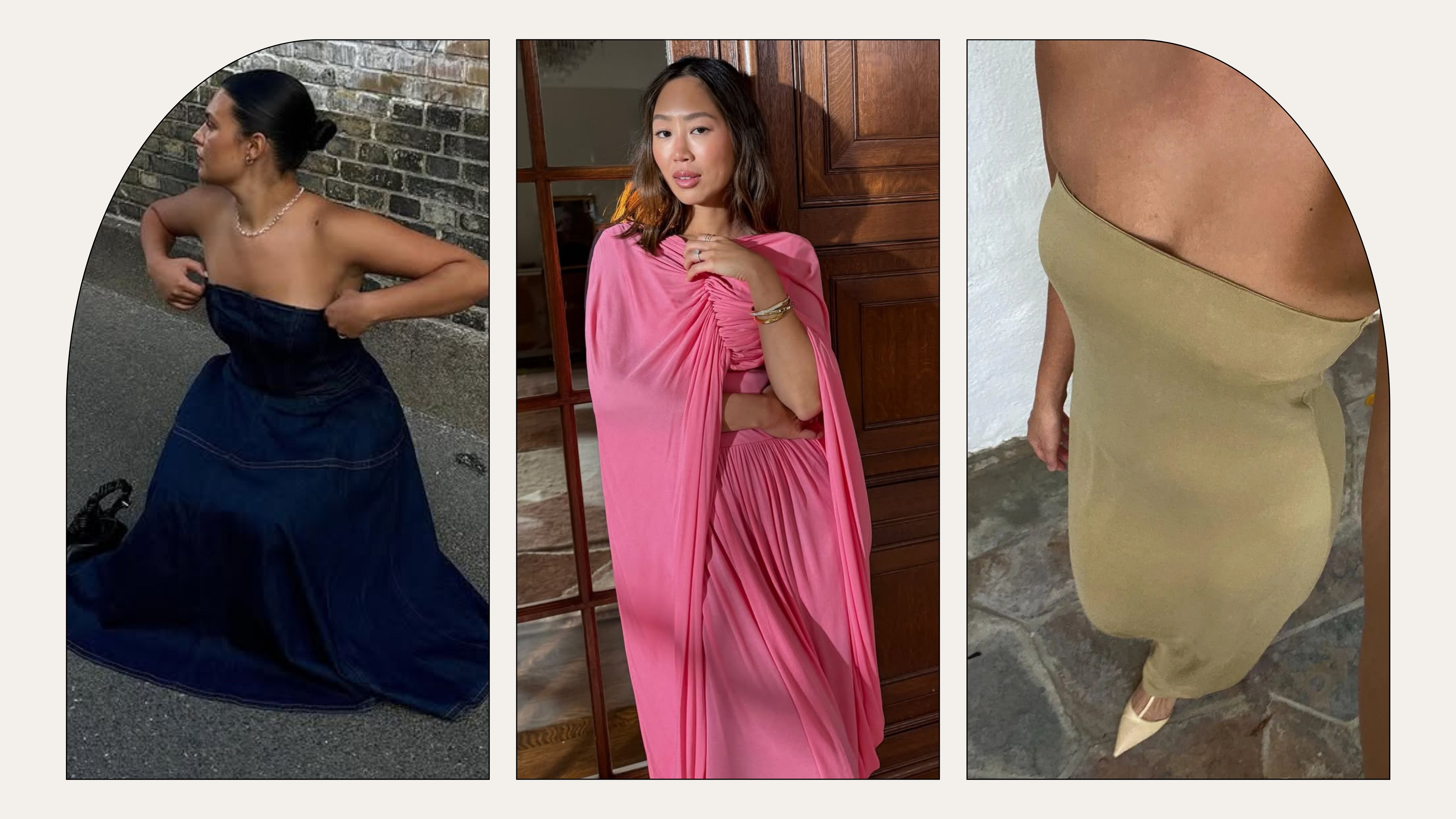 A selection of stylish women in 2025's biggest dress trends
