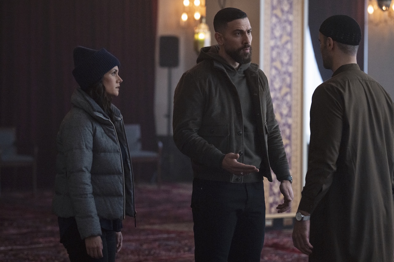 Maggie and OA talking to a witness in first-look sized photo for CBS' FBI Season 8x17