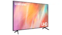 Samsung AU7100 TV on white background