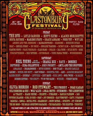 Glastonbury lineup poster 2025