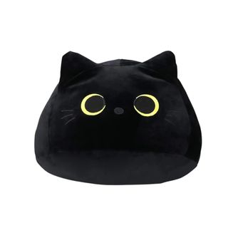 A black cat plush pillow
