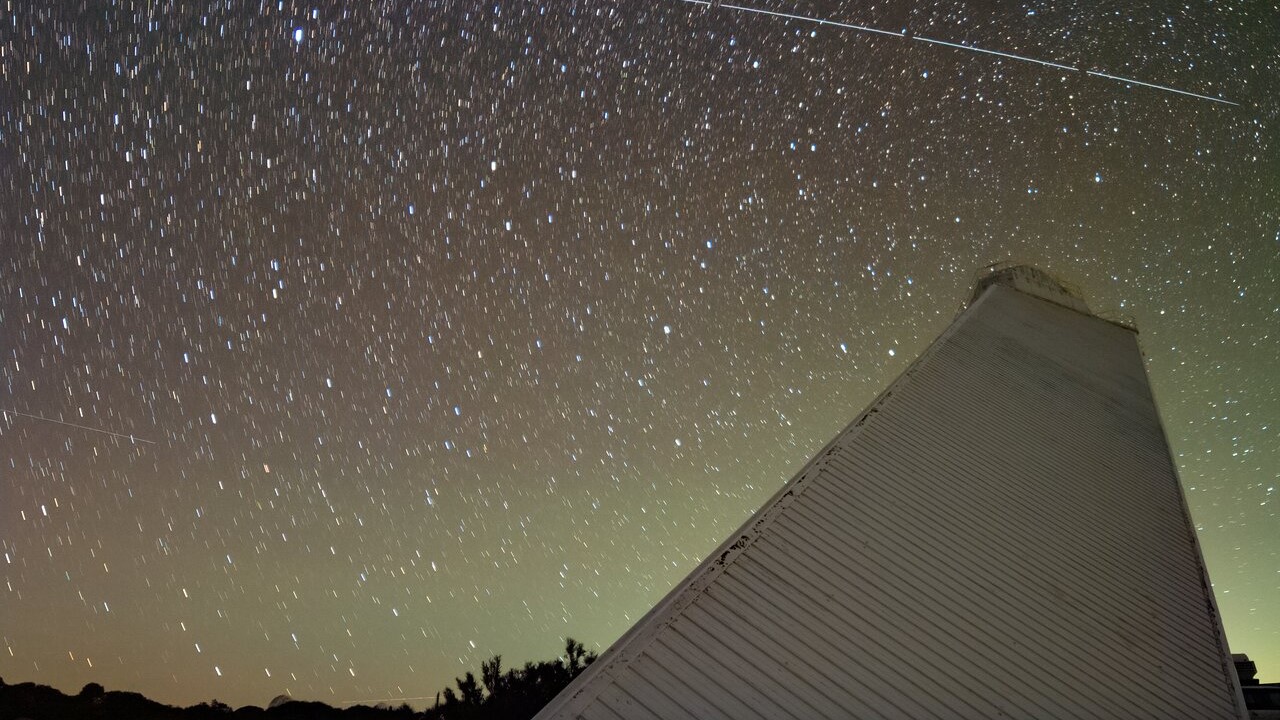 BlueWalker 3 passes over Kitt Peak National Observatory in Arizona.
