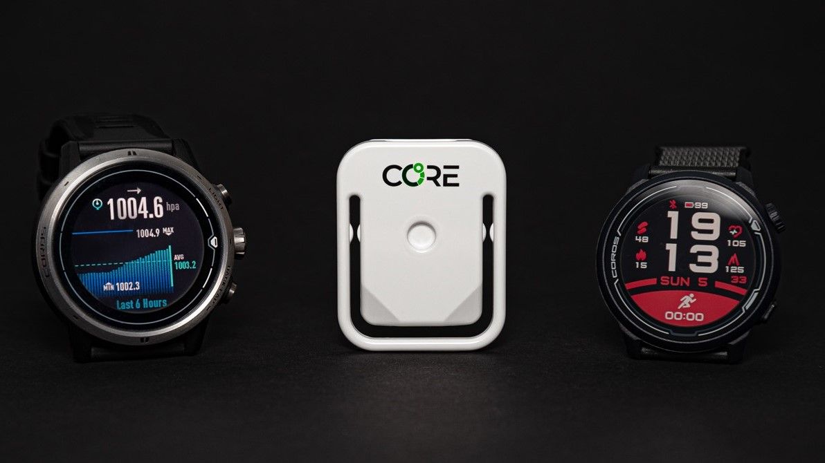 Two Coros watches and Core body temperature sensor