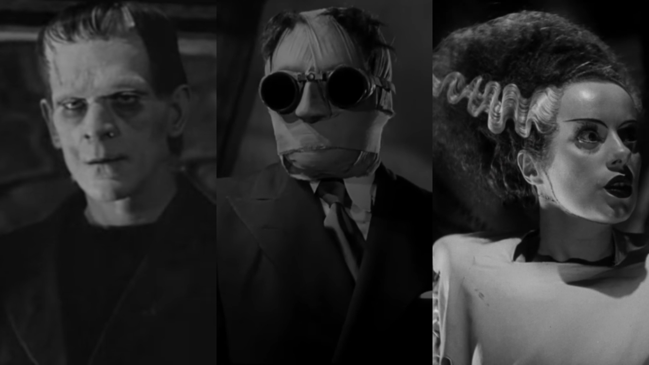 Frankenstein's monster, The Invisible Man, and the Bride of Frankenstein