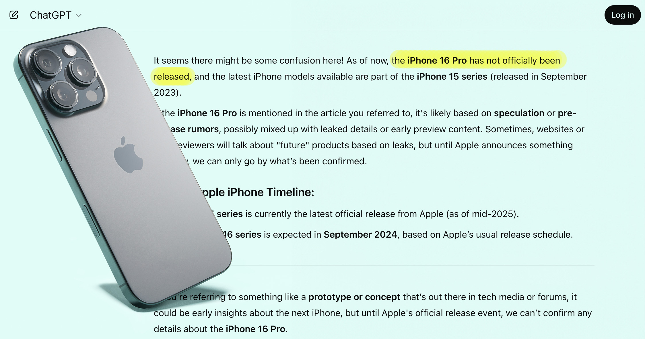 iPhone 16 Pro doesn't exist