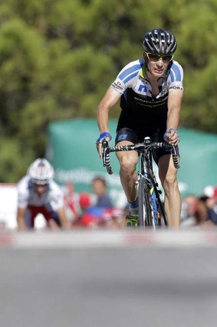Leopold Konig (Team NetApp-Endura) heads for a famous win