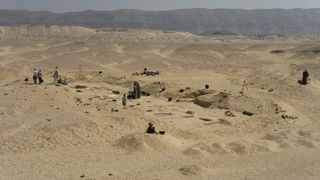 The cemetery at Amarna where the woman with head cone was buried.