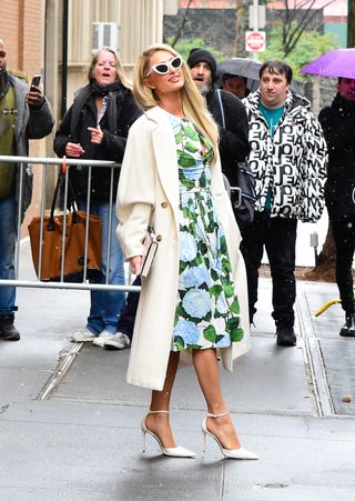 Paris Hilton walking on the street
