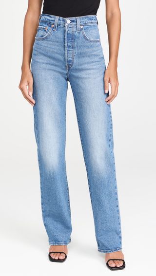 Gerippte Jeans in voller Länge