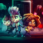 Three kids investigating a spooky place
