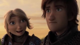 Astrid and Hiccup in How To Train Your Dragon 3.
