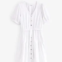 Linen Blend Button Down Printed Midi Dress, $73.80 (£58) | Next