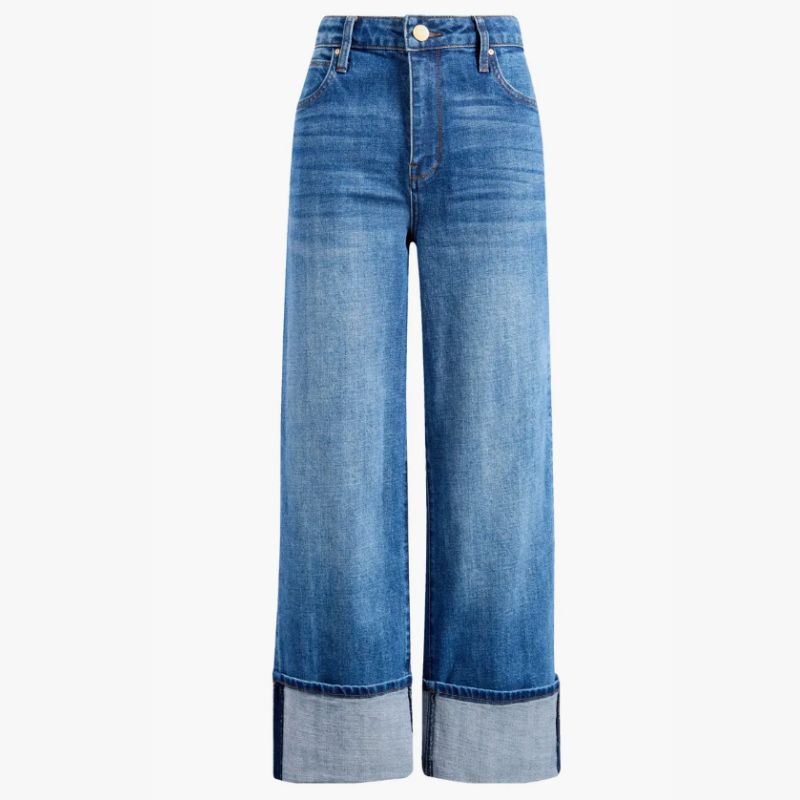 turned up jeans