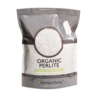 bag of perlite from Perfect Plants Nursery on white background