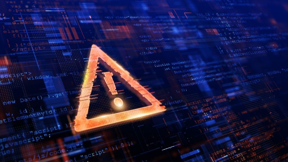 Computer Hacked, System Error, Virus, Cyber attack, Malware Concept. Danger Symbol