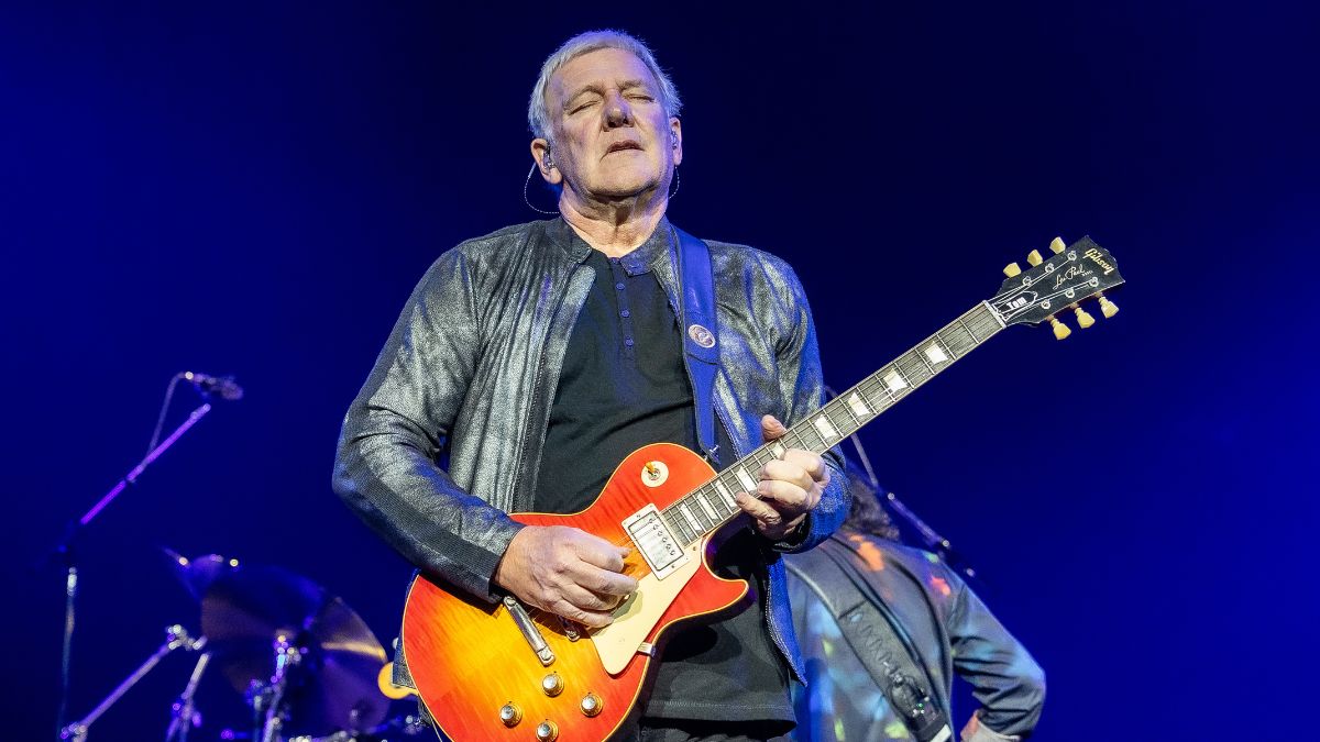 Alex Lifeson of Rush performs in concert during the "Rush: Fifty Something" tour at Dickies Arena on July 11, 2026 in Fort Worth, Texas.