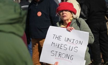 More than half of Wisconsin voters say they side with public employee unions, according to a recent poll.