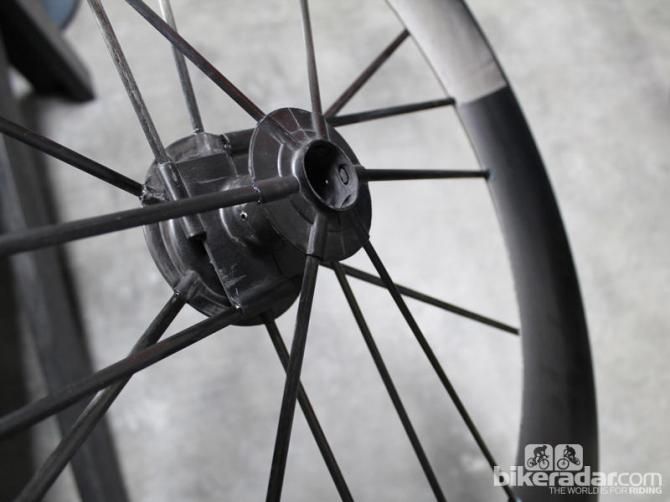 A look at the hyperlight and all-carbon RZR before the bearings are pressed into the molded carbon race