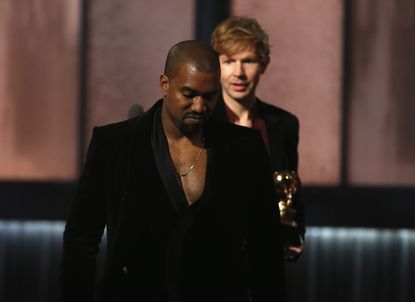 Beck and Kanye West at the Grammy Awards.
