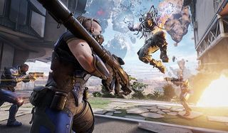various characters shoot at each other in lawbreakers