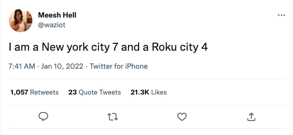 Tweet about Roku City