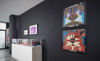 exhibition includes drawings, posters and collages