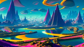 Amazon Fire TV AI Art feature colorful sci fi landscape