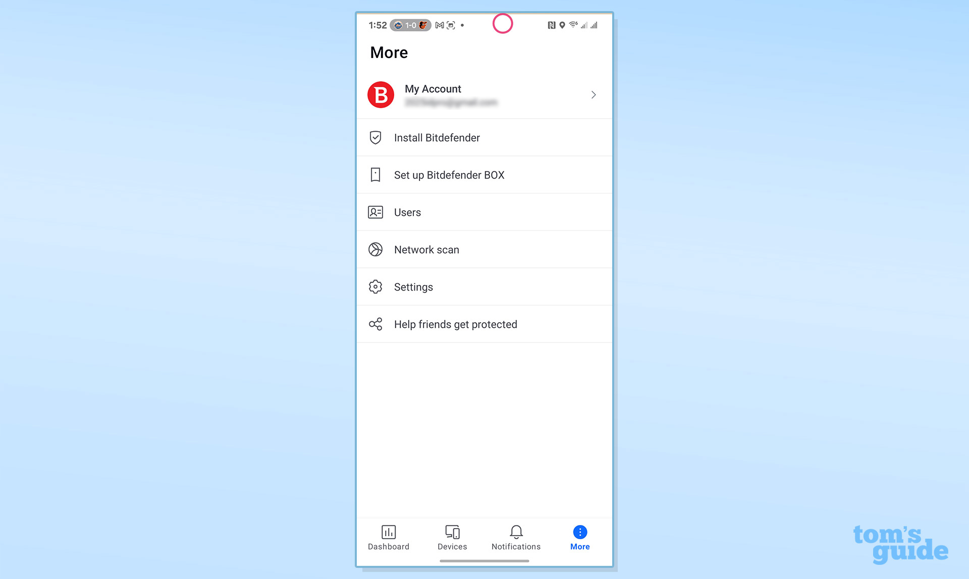 Screenshot of the Bitdefender Ultimate Security Plus Extended app