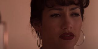 Jennifer Lopez in a somber scene from Selena