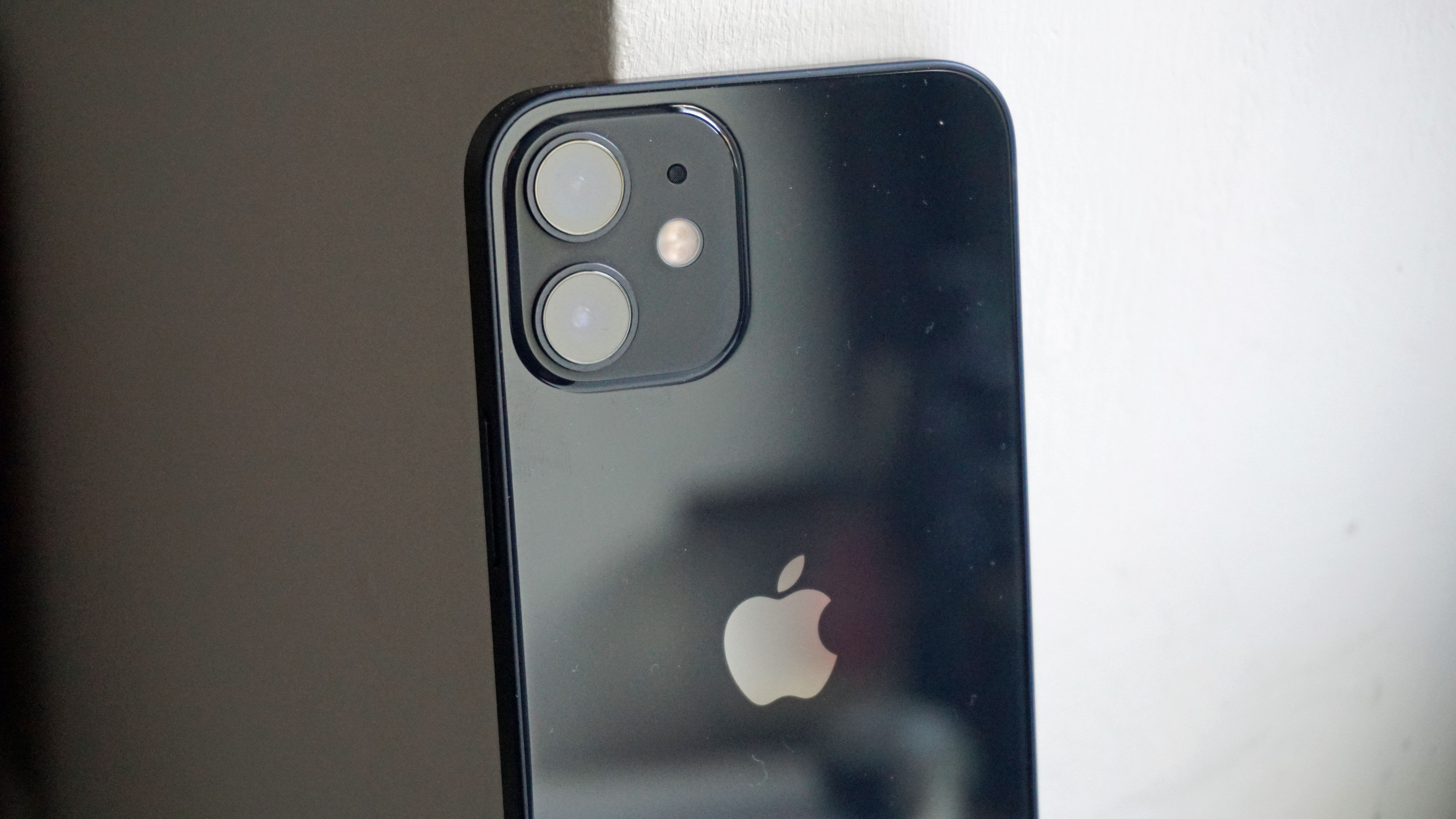 A close-up of the iPhone 12 mini's cameras