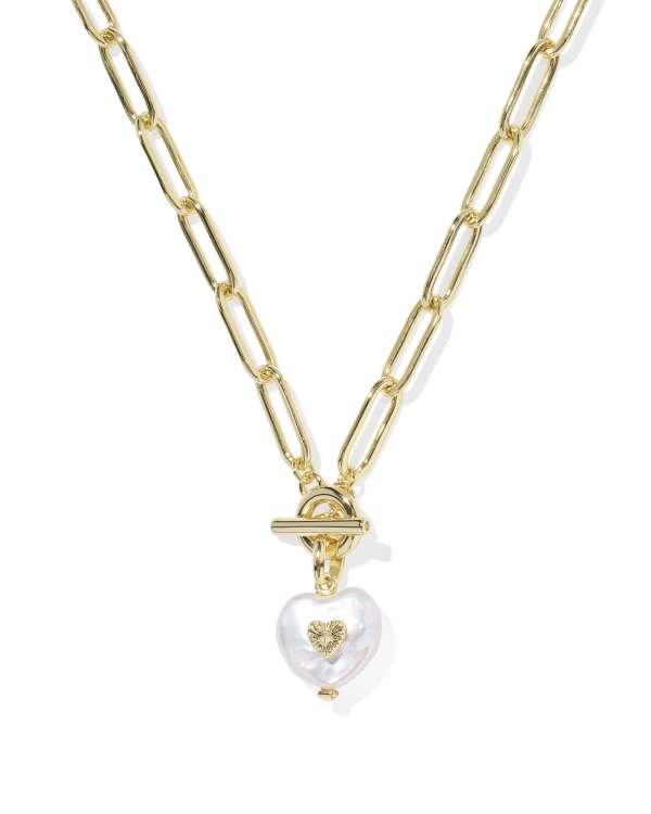 Sasha Heart Gold Link and Chain Necklace&amp;nbsp;