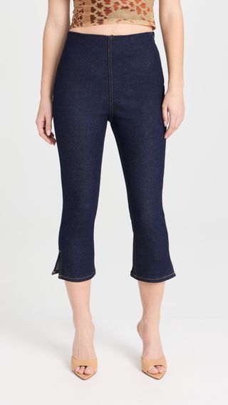 Split Hem Capri Jeans