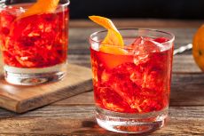 Homemade Boozy Negroni Cocktail with and Orange Twist