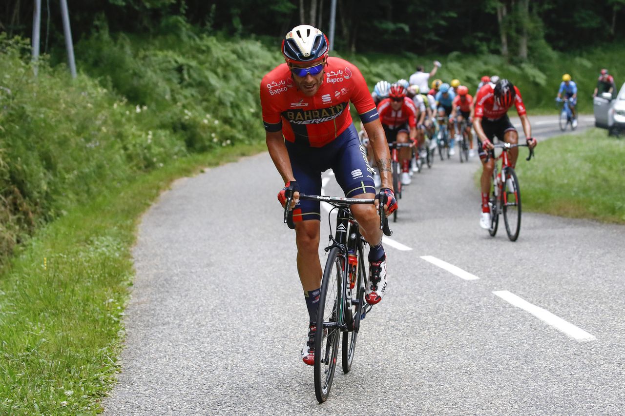 Damiano Caruso (Bahrain-Merida) was super aggressive early on stage 15