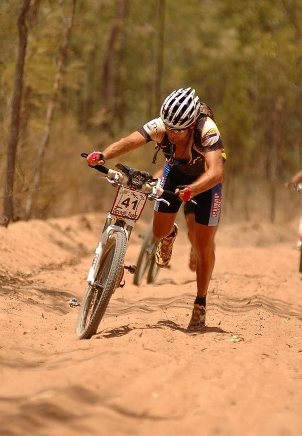 Isaac Tonello plowing through soft sand
