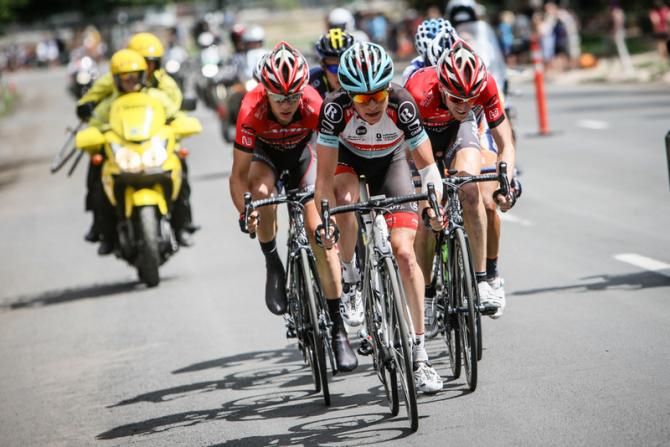 Ben King (RadioShack Leopard) pulling on the front of the break.