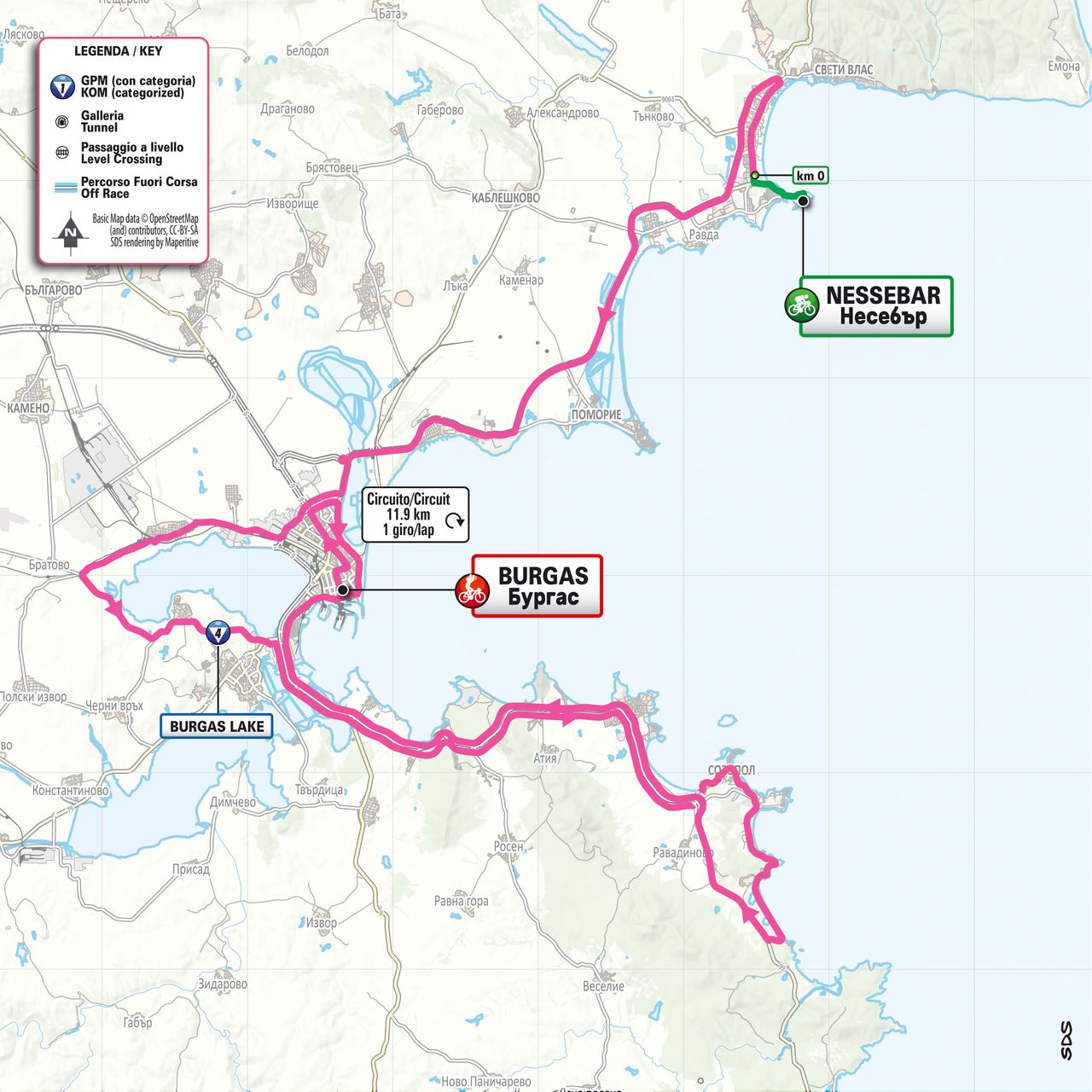 Giro d'Italia 2026 stage 1 map
