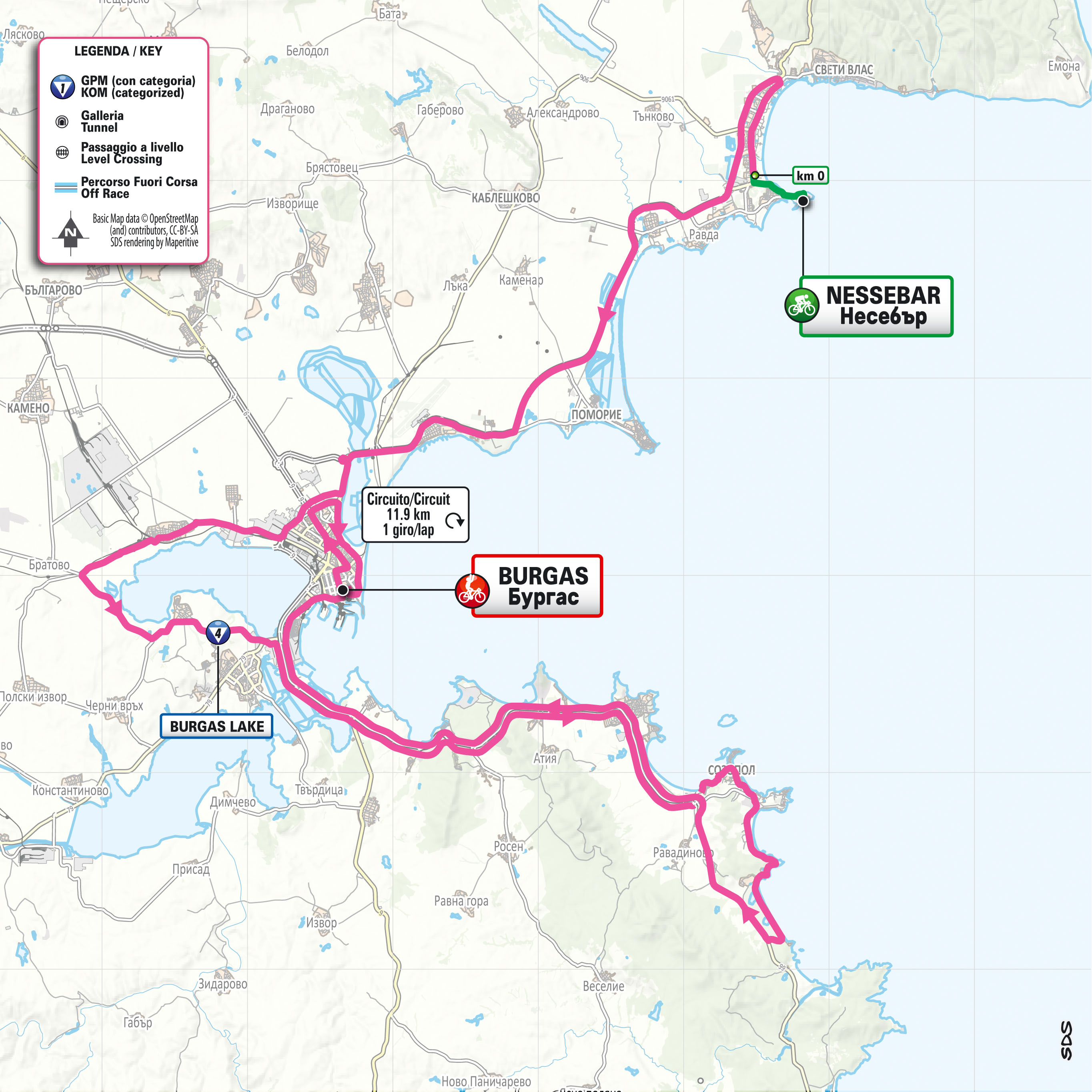 Giro d'Italia 2026 stage 1 map