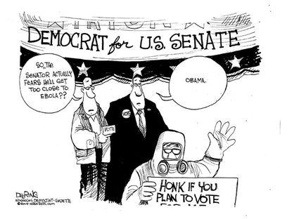 Obama cartoon Ebola midterm election Democrats
