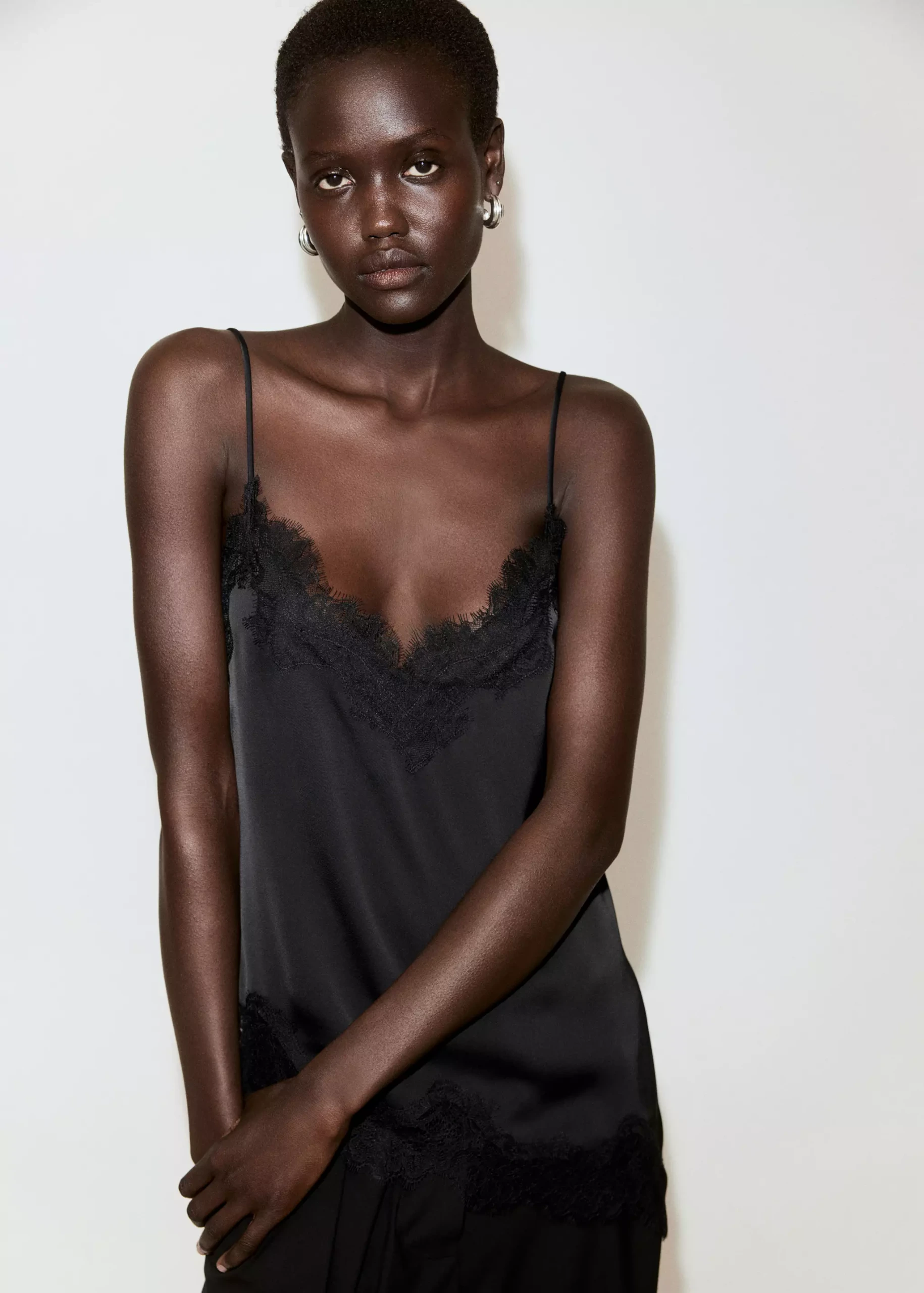 Asymmetric Lace Camisole Top - Women | Mango Usa