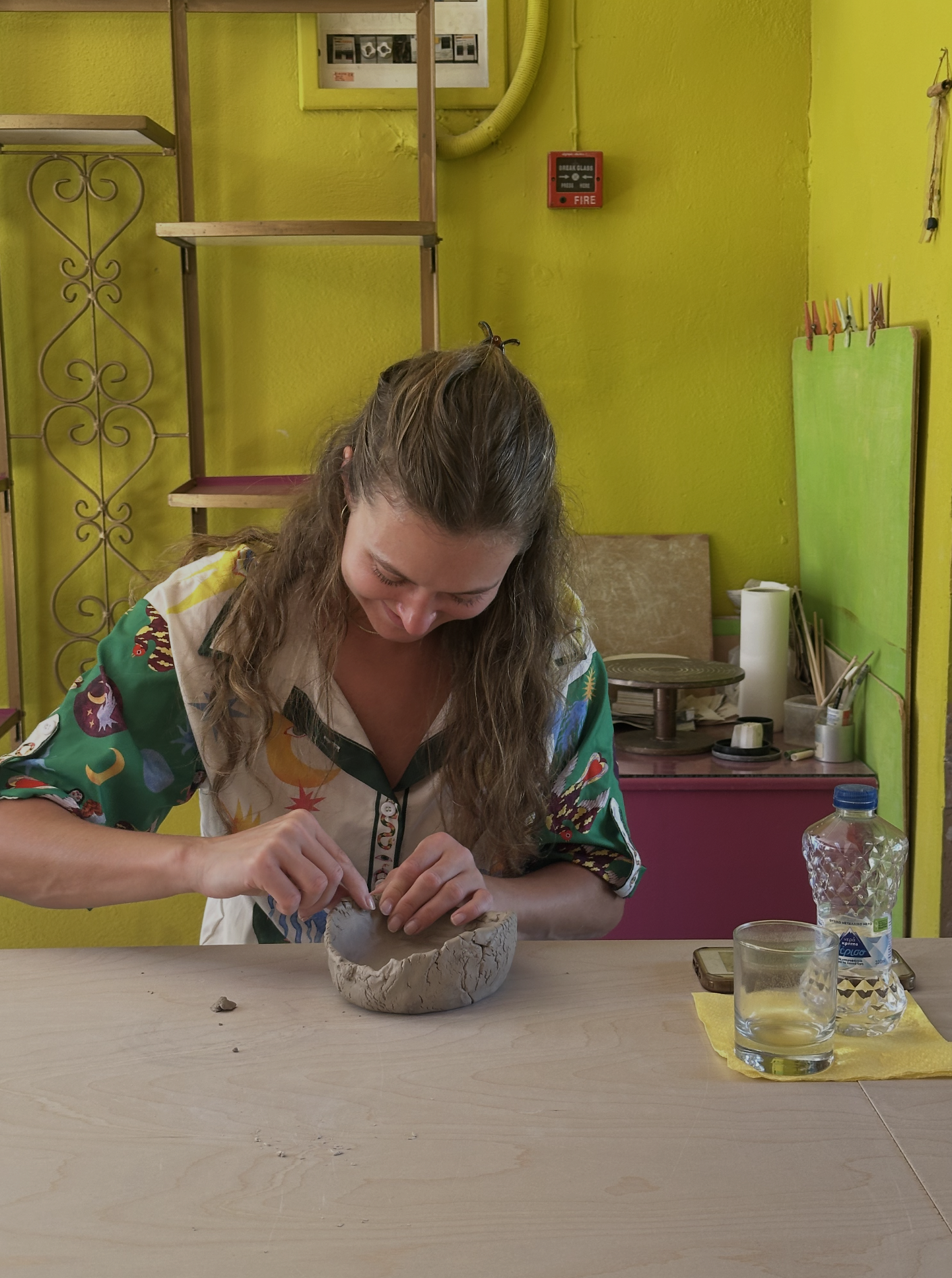 woman doing pottery