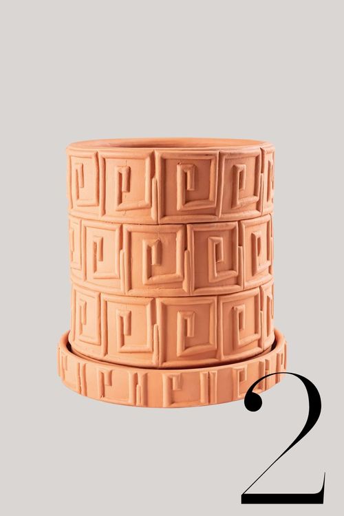 Antonio Aric&ograve; Magna Graecia Grecian-Pattern Terracotta Vase