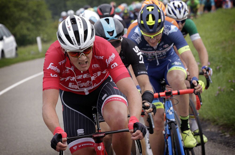 Mads Petersen drives the pace during stage 5 at the BinckBank Tour