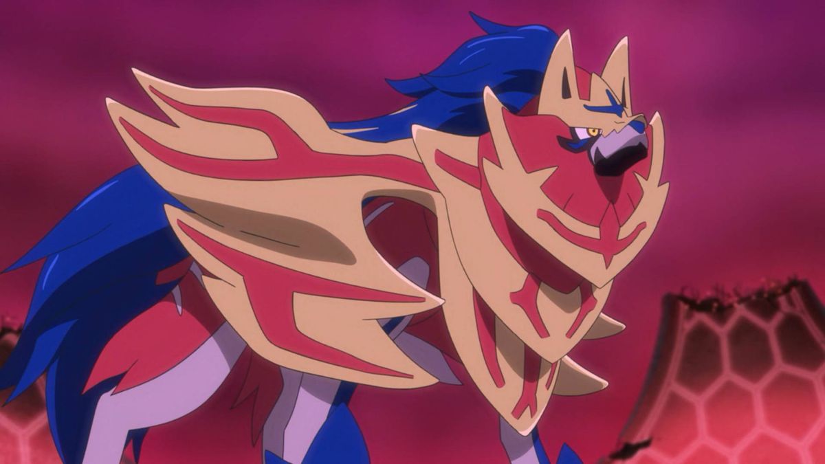 Crowned Shield Zamazenta seen in the Pokemon anime.