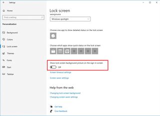 Show lock screen background picture on the sign-in screen